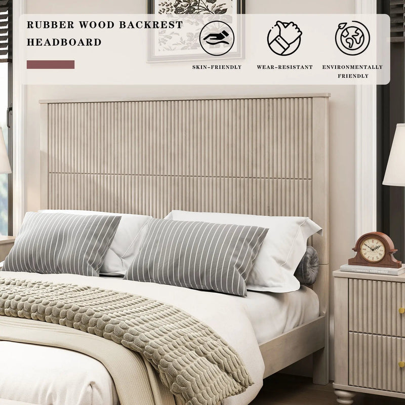 Platform Bed Frame With Tall Headboard by HouseOfZazla