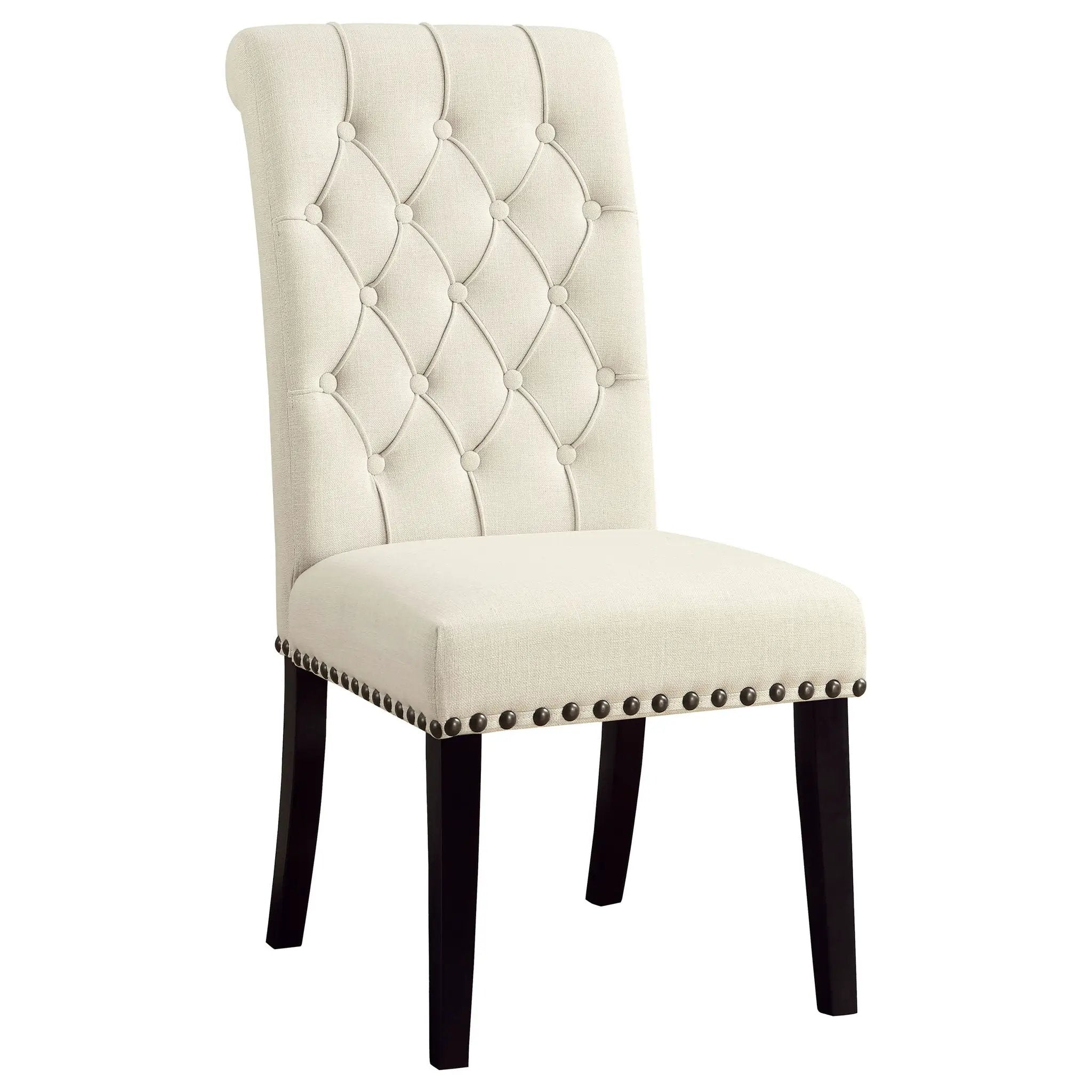 Alana Fabric Upholstered Dining Side Chair Beige (Set of 2) by Unique Piece Furniture