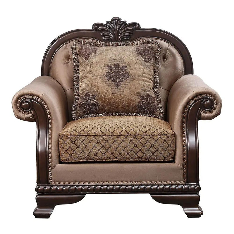 Chateau De Ville - Chair With Pillow (Same Lv01590) - Fabric & Espresso by Unique Piece Furniture