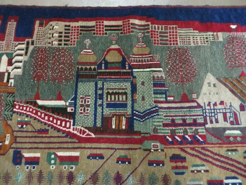 3' X 5' New Vintage Handmade Afghan Balouch Tribal Wool Pictorial Rug # 302 by Jewel Rugs
