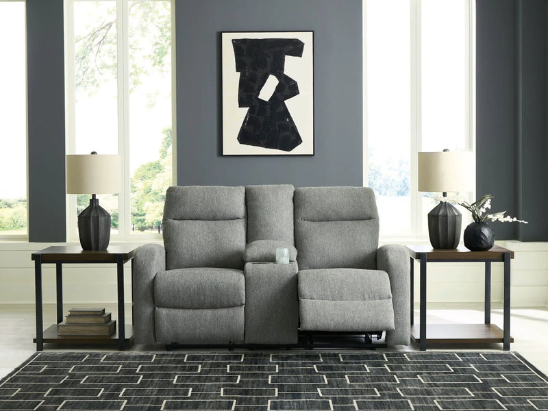 Gauntlet - Double Recline Loveseat With Console - Sterling by Unique Piece Furniture