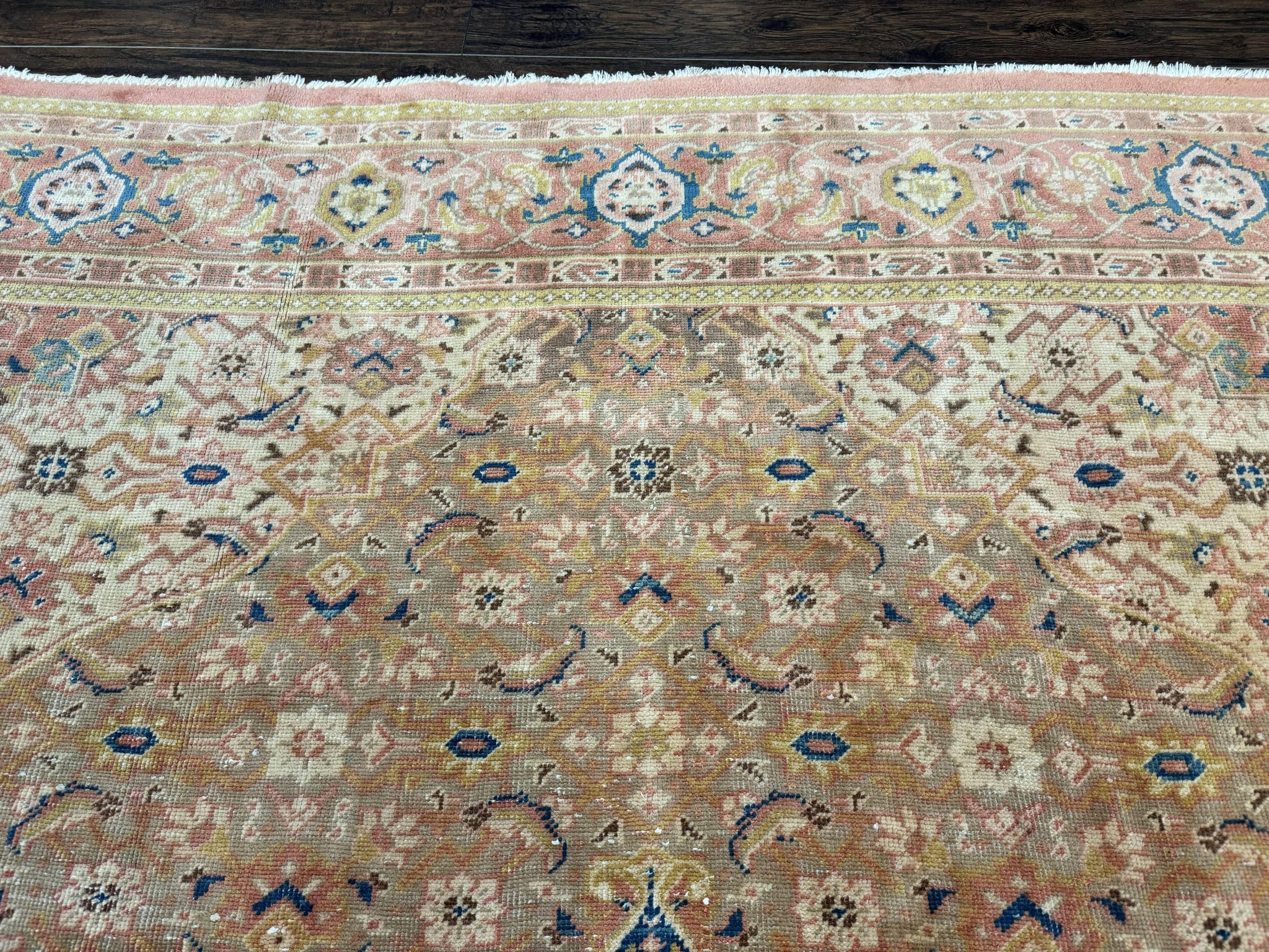 Antique Persian Tabriz Khoy Rug 8x10, Handmade Wool Carpet, Light Green Beige, Vintage Rug for Modern Home by Jewel Rugs