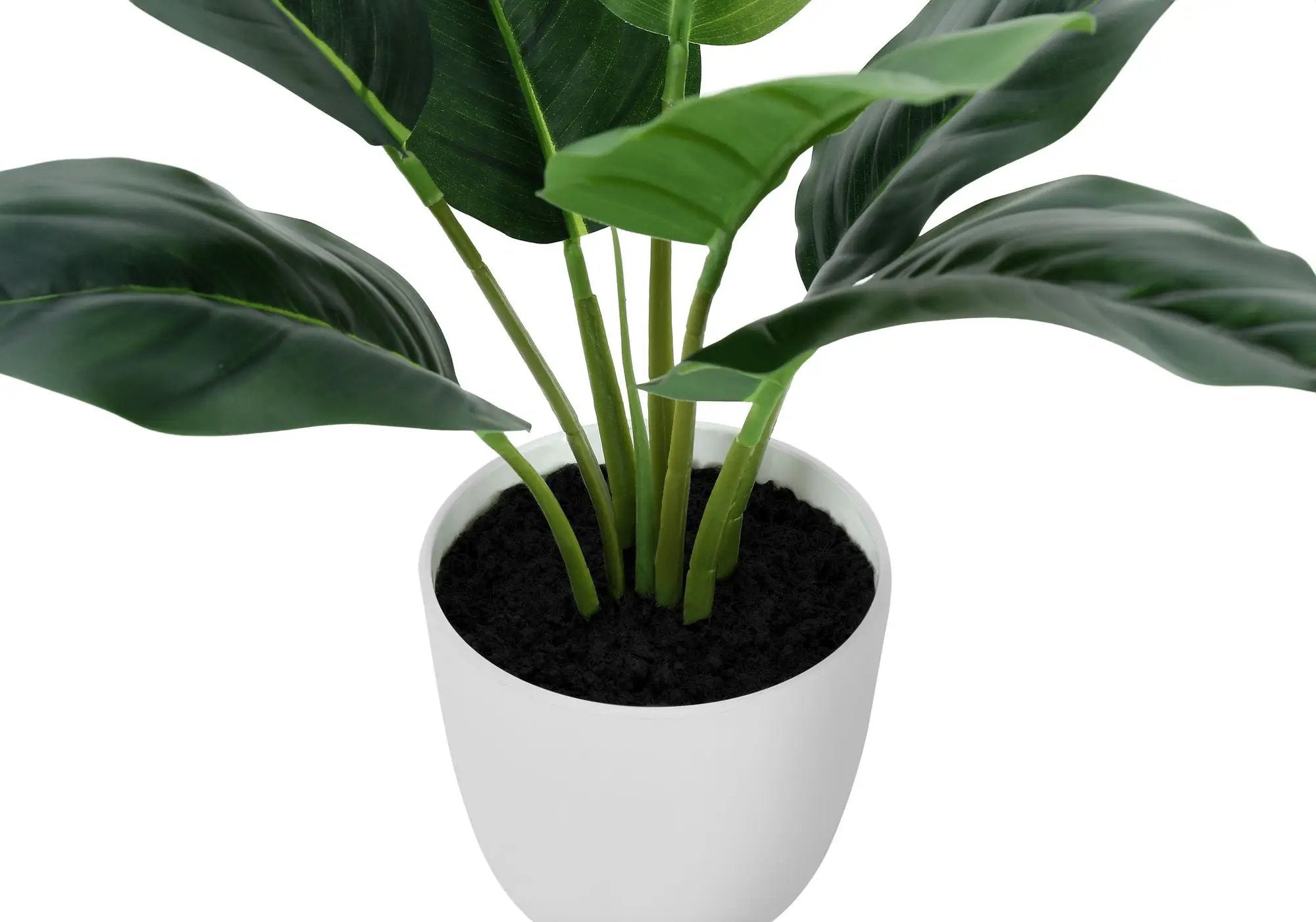 17" Tall, Artificial Plant, Aureum, Indoor, Faux, Fake, Table, Greenery, Potted, Real Touch, Decorative - Green / White by Unique Piece Furniture