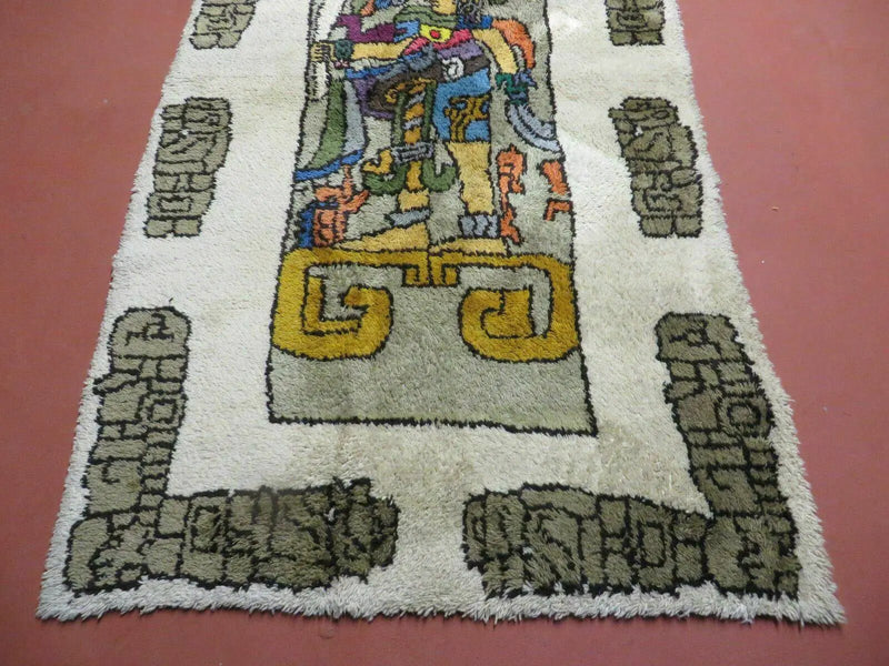 4' X 7' Vintage Handmade Knotted Tribal Nomadic Shag Wool Rug Carpet Prince by Jewel Rugs