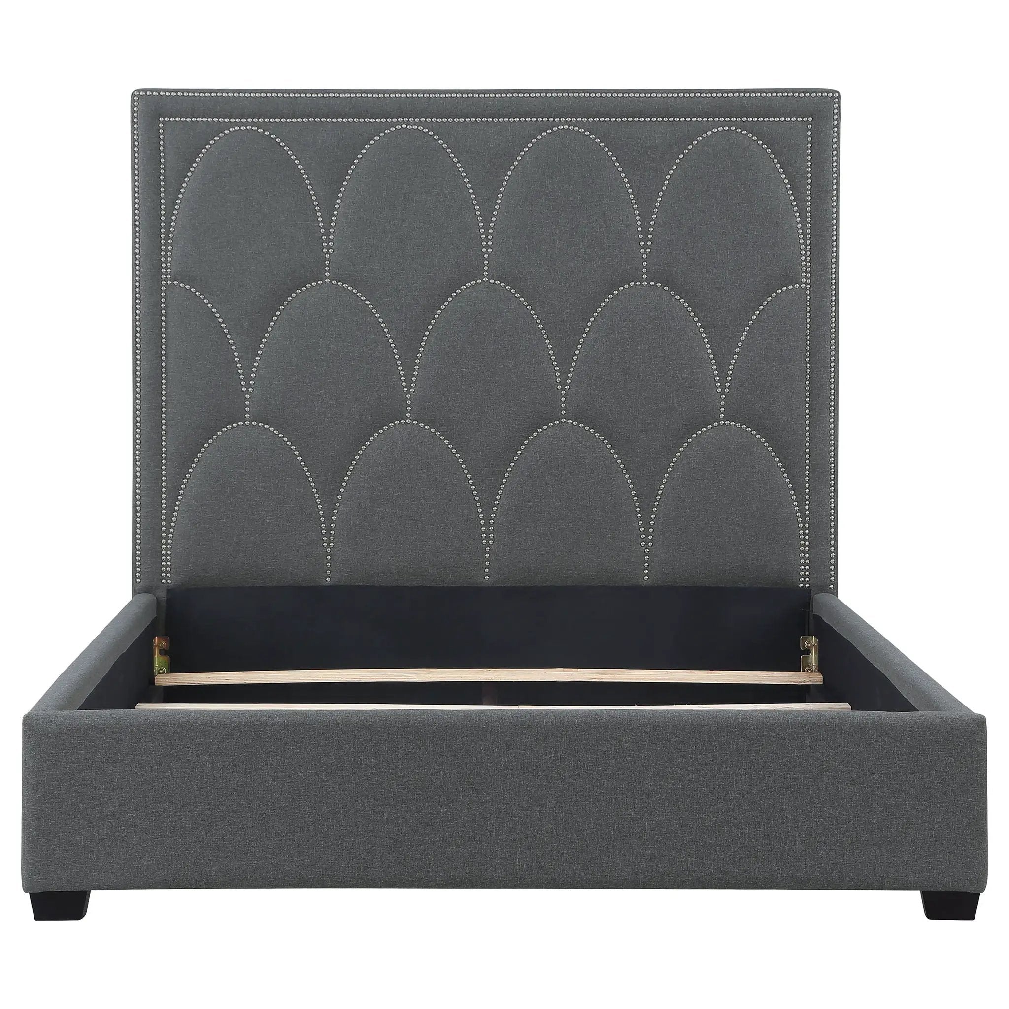 Bowfield Upholstered Eastern King Panel Bed Charcoal by Unique Piece Furniture