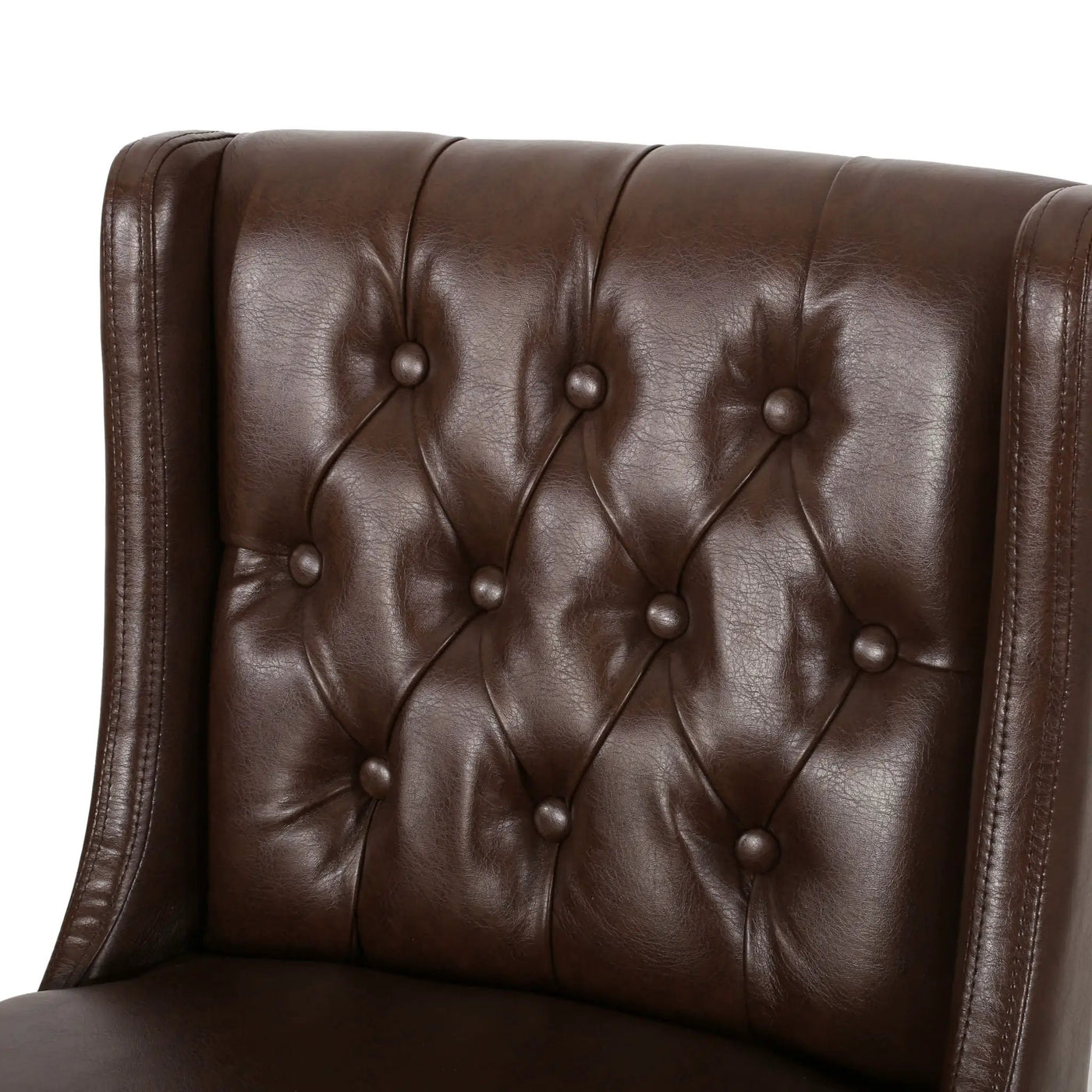 Solstara Upholstered Dining Barstool with Button Tufted and Wing Back by HouseOfZazla