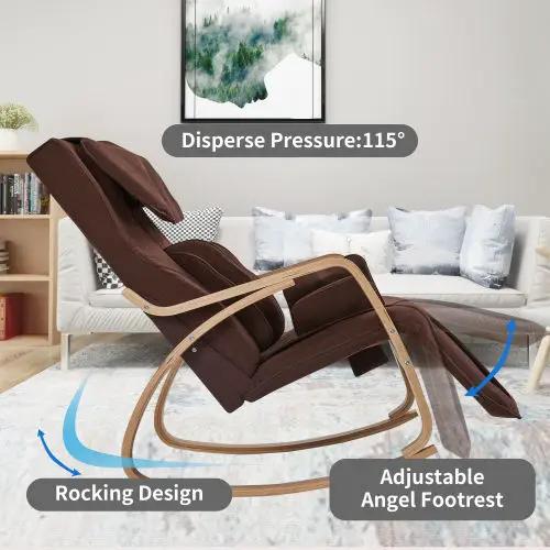 Full Massage Function Air Pressure Comfortable Relax Rocking Chair, Lounge Chair Relax Chair - Brown by HouseOfZazla