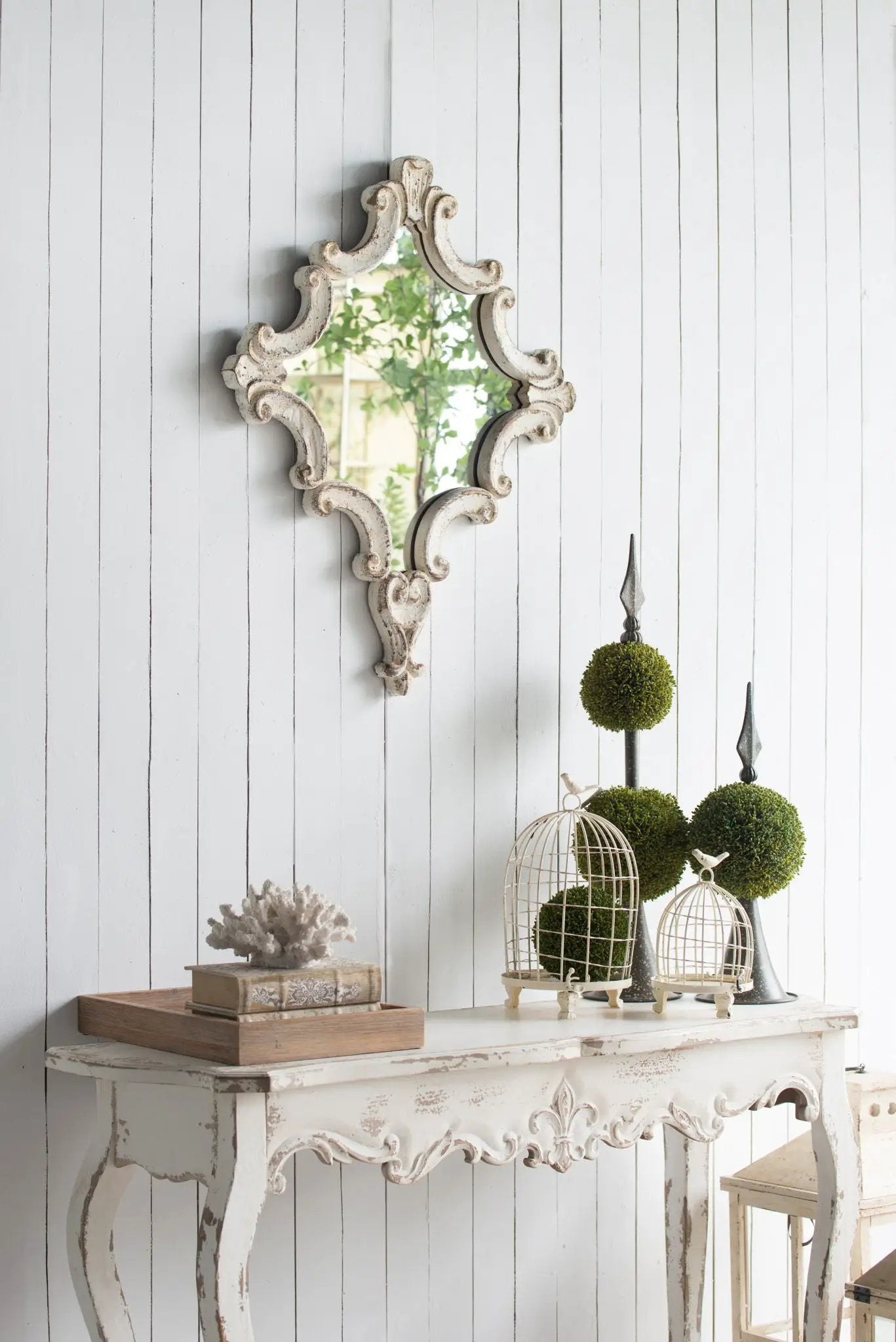Slimline wash Console Table, For Hallway Living Room Bedroom - White Washed by HouseOfZazla