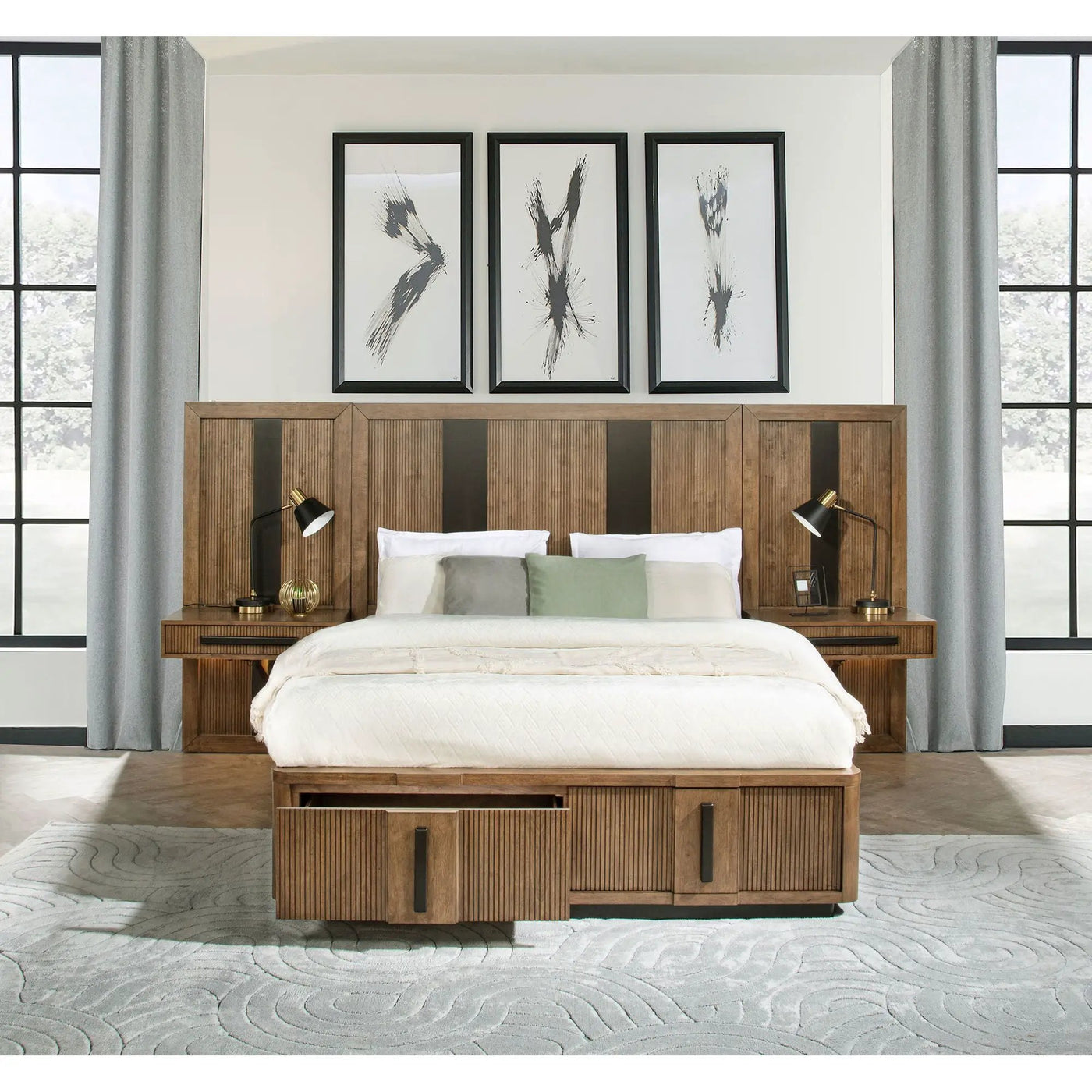 Moraga - Wall Panel Storage Bed With Nightstand Panels by HouseOfZazla