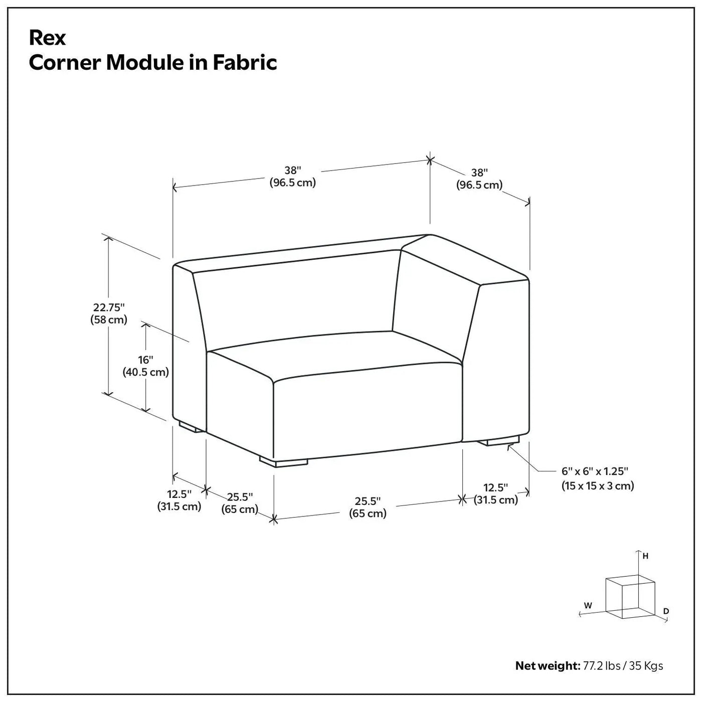 Rex - Corner Sofa Module by HouseOfZazla