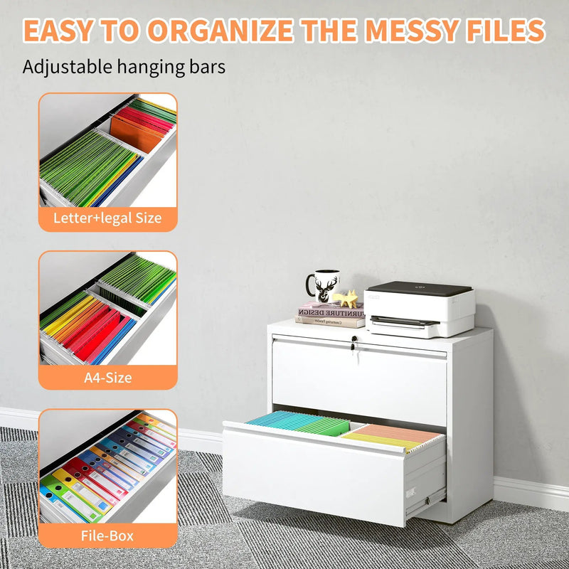 Premium Drawer Metal Lateral File Cabinet With Lock by Unique Piece Furniture