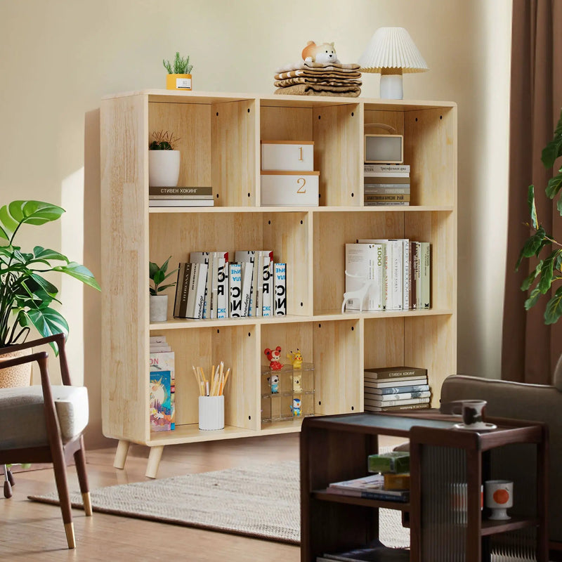 8 Compartment Storage Cabinet With Fixed Shelves For Books - Wood by Unique Piece Furniture