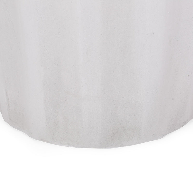 Outdoor Lightweight Concrete Side Table, Antique White by HouseOfZazla