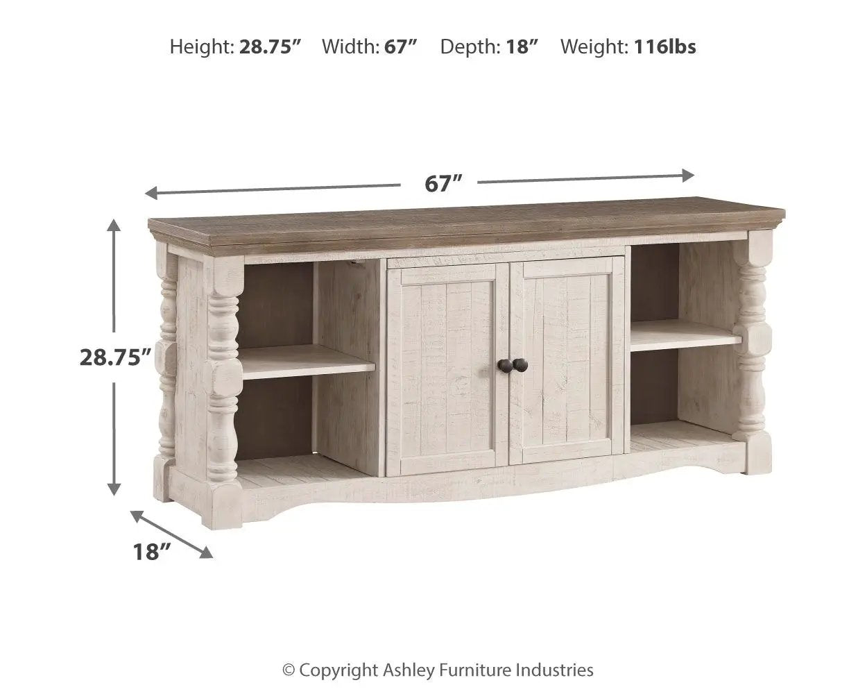 Havalance - Extra Large TV Stand - 2 Doors - Brown / Beige by Unique Piece Furniture