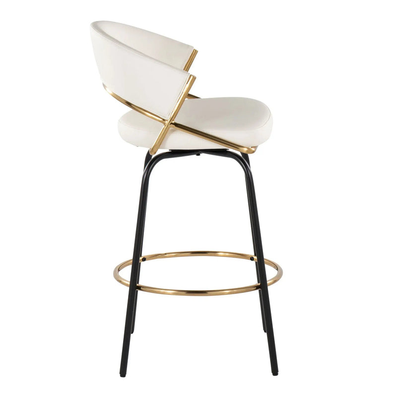 Jie - Fixed Height Contemporary Counter Stool With Swivel Round Footrest (Set of 2) by Unique Piece Furniture
