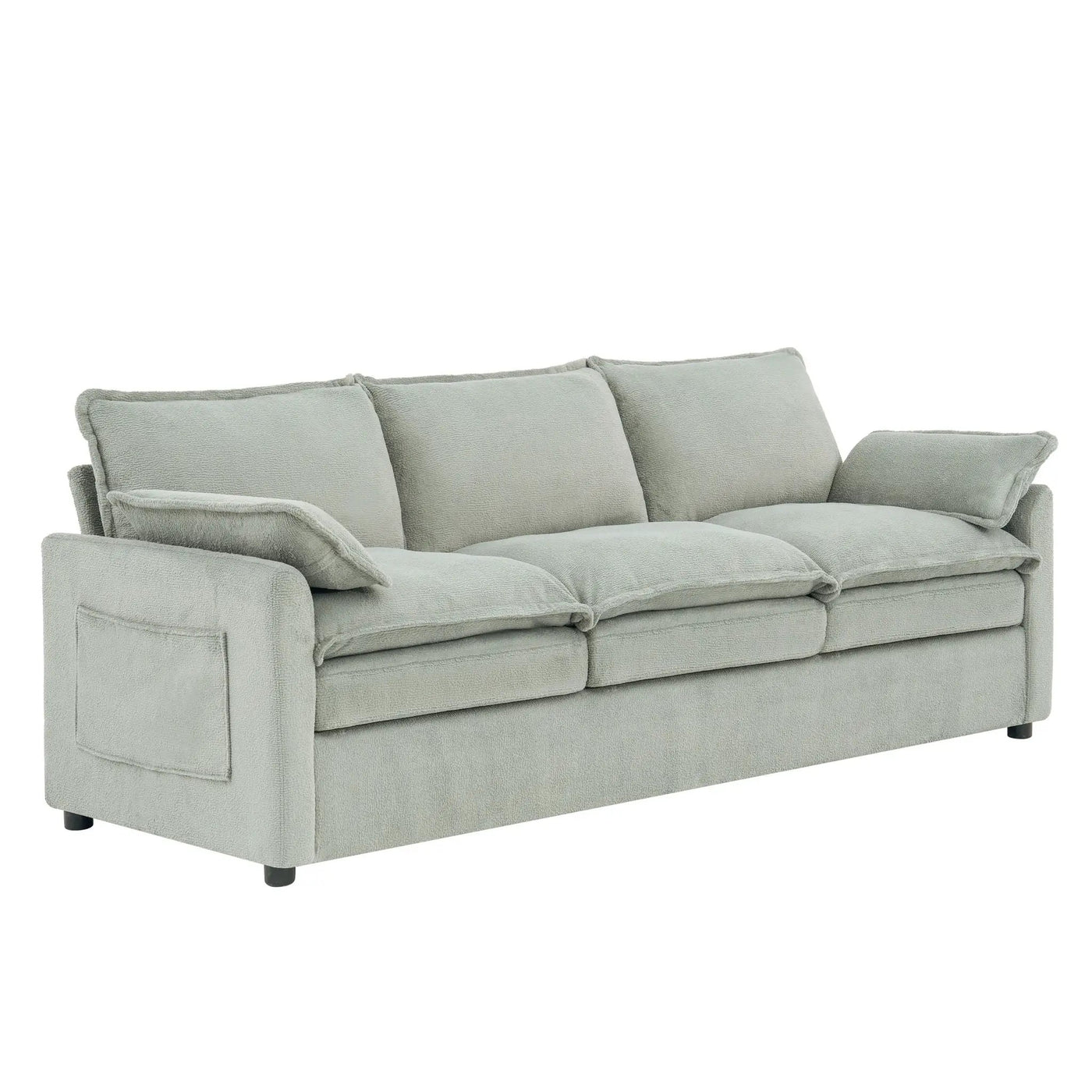 Modern 3 Seater Sofa With Side Storage Pockets For Living Room by HouseOfZazla