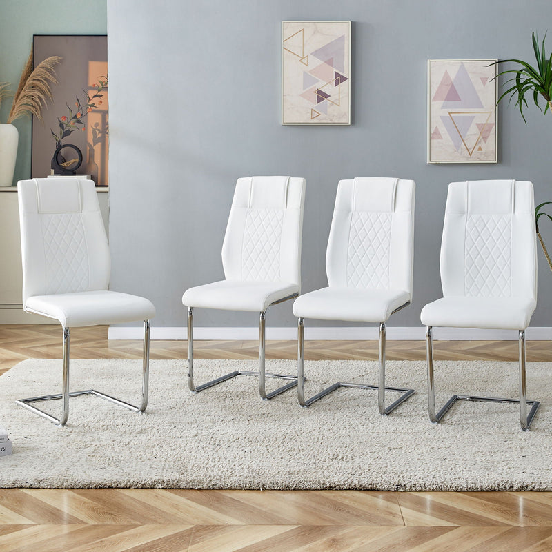 Modern Dining Chairs With Padded Seat, Metal Legs by Unique Piece Furniture