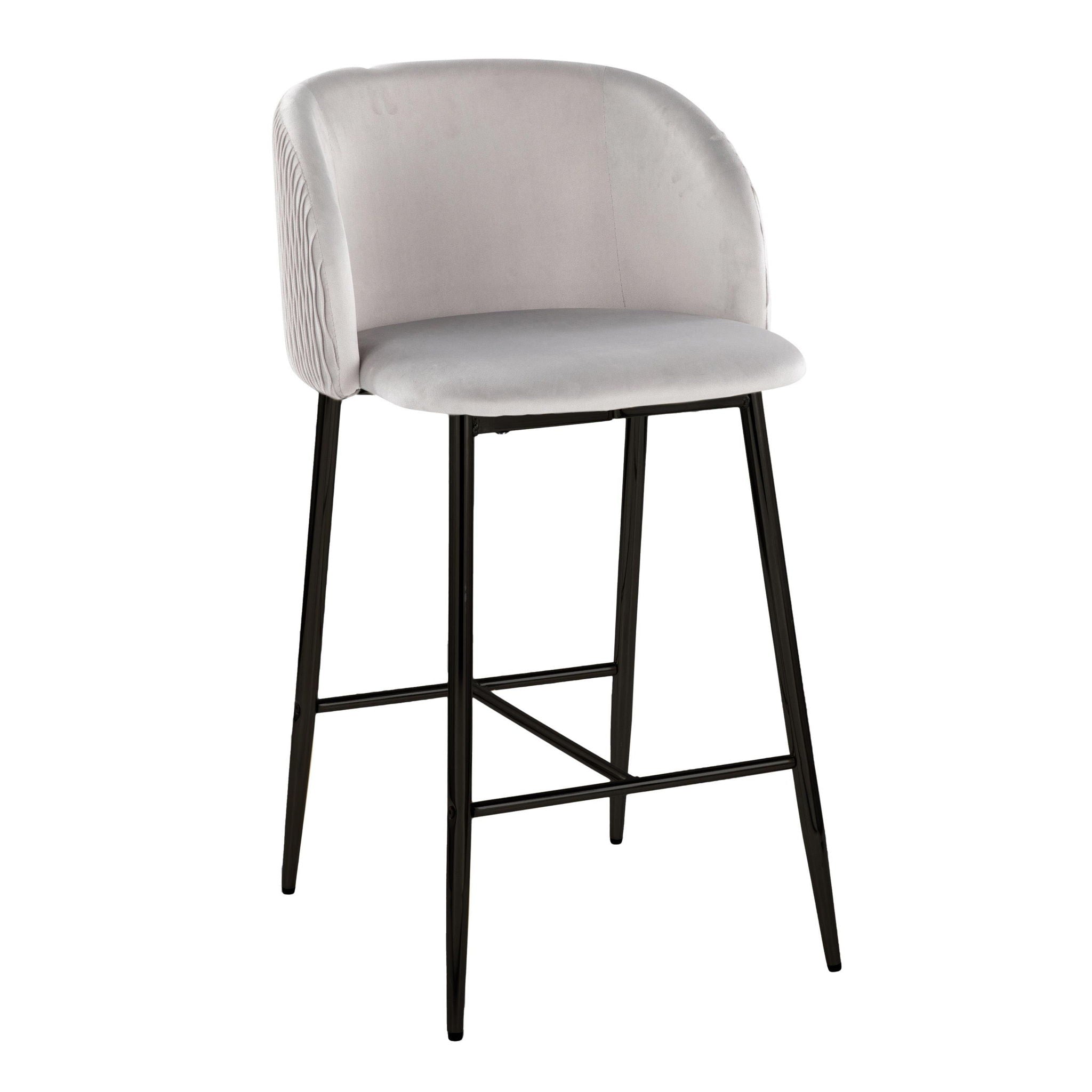 Fran - Pleated Waves Contemporary Fixed Height Counter Stool (Set of 2) by HouseOfZazla