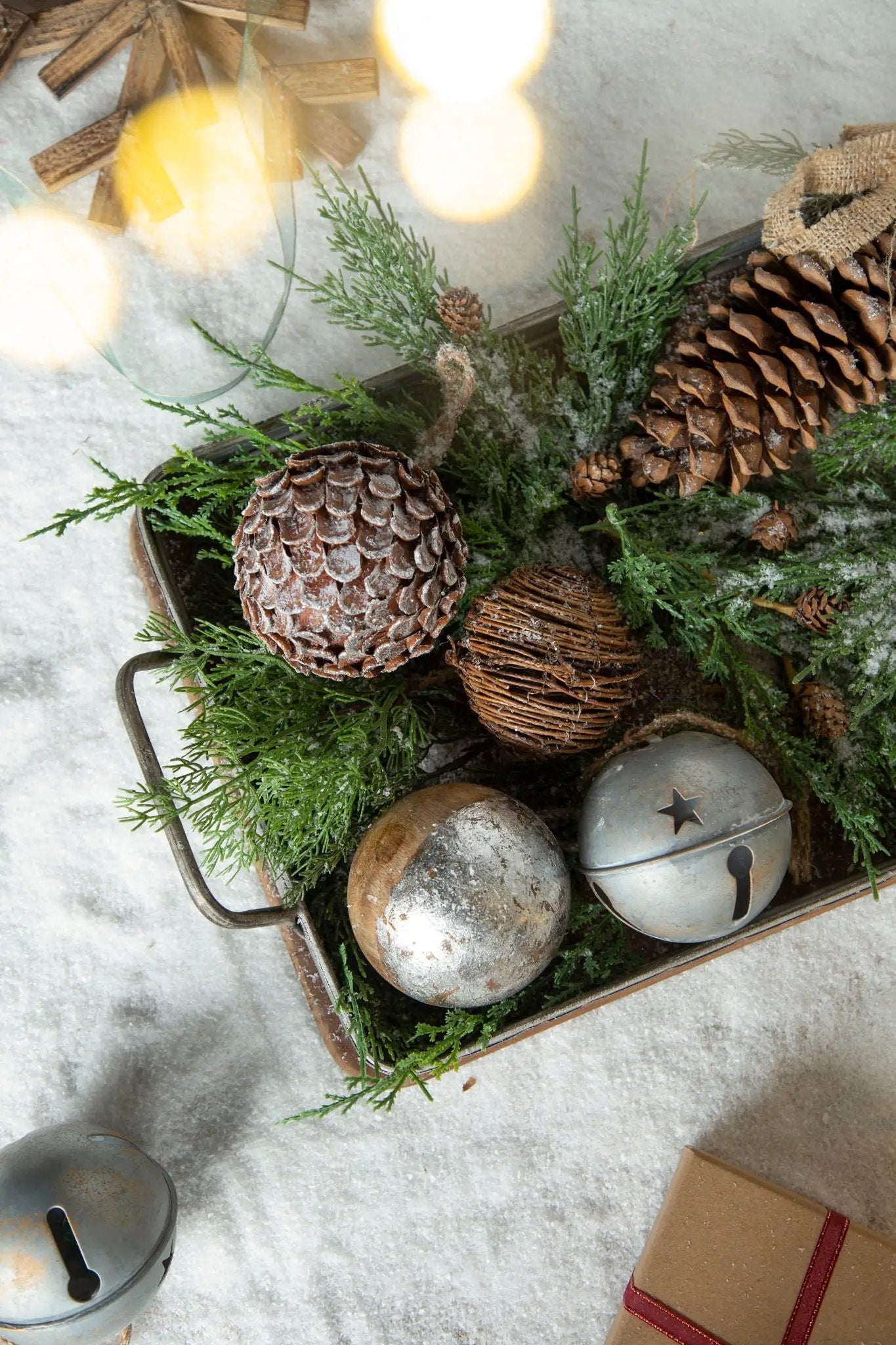 Christmas Ball Ornaments, Wood Decorative Hanging Ball Christmas Tree Ornaments For Holiday Party Decorations by HouseOfZazla