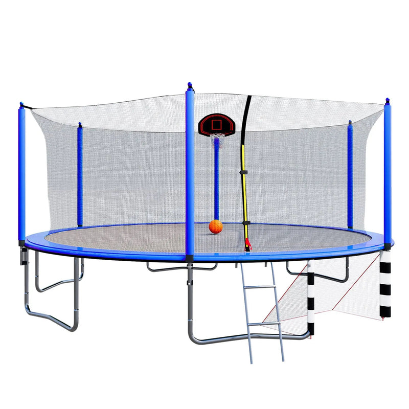 16Ft Trampoline With Basketball Hoop Pump And Ladder (Inner Safety Enclosure) With Soccer Goal by HouseOfZazla