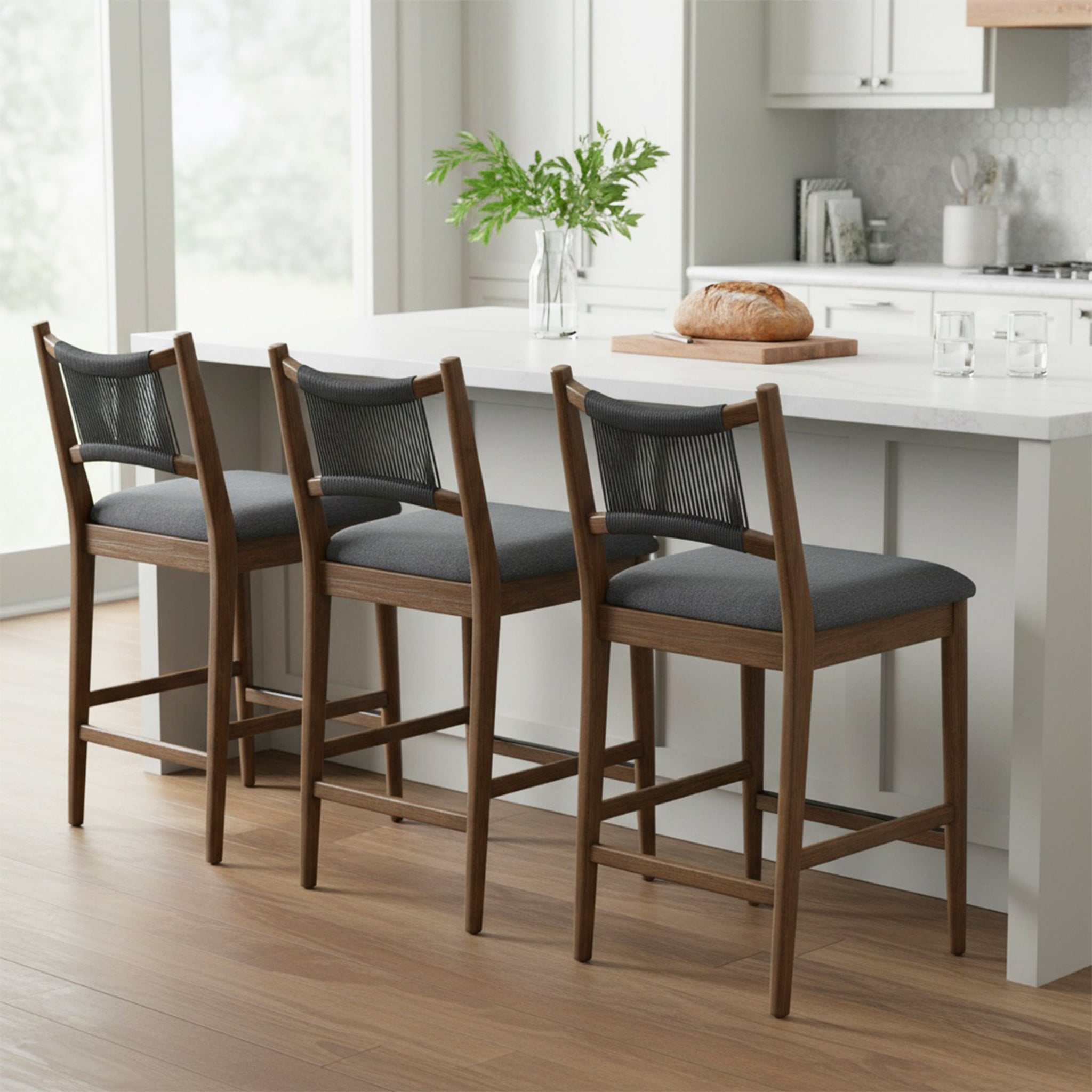 Arno Indoor Upholstered Wooden Counter Stool by HouseOfZazla