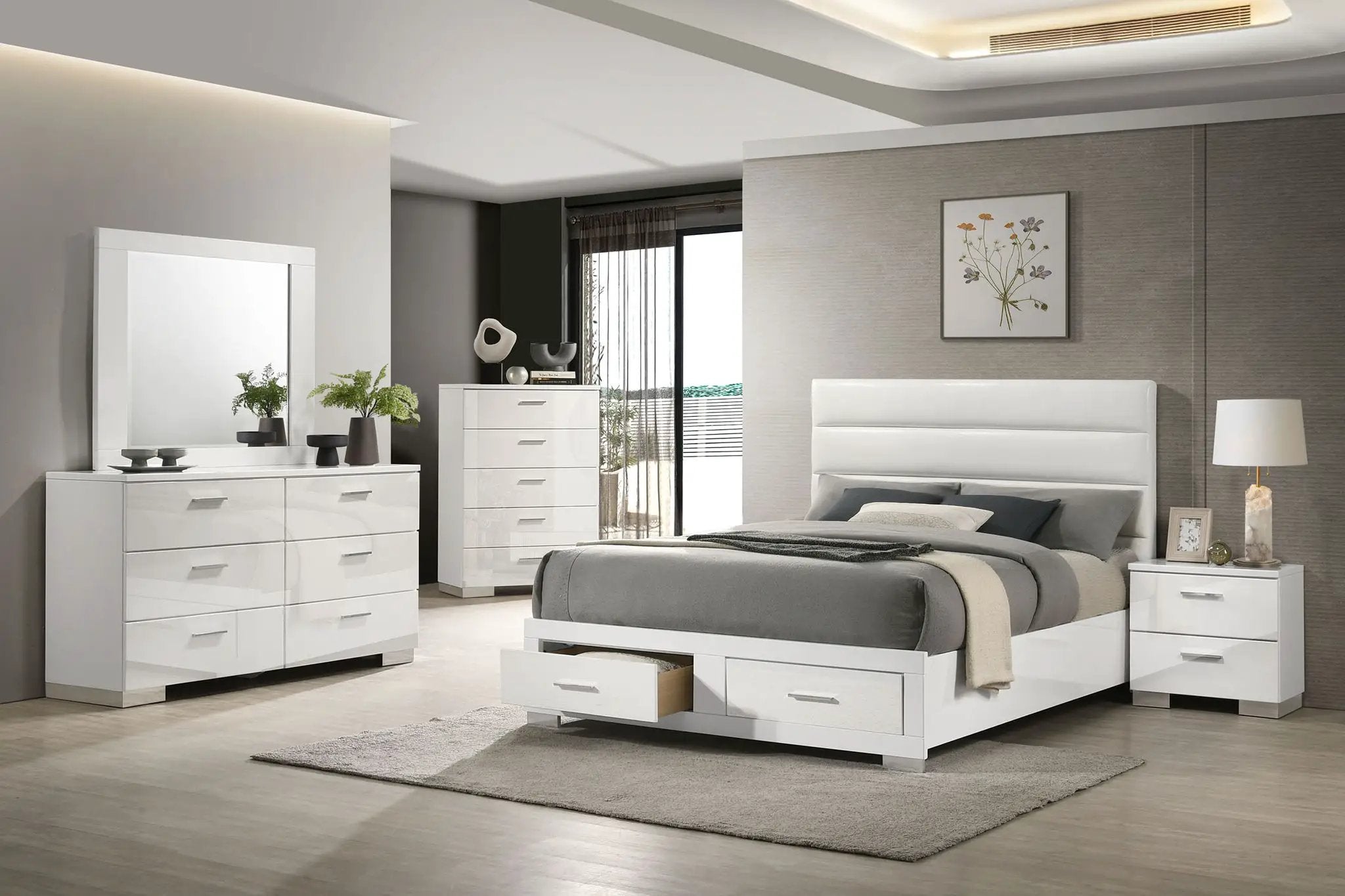 Felicity 5-piece Queen Platform Bedroom Set White by Unique Piece Furniture
