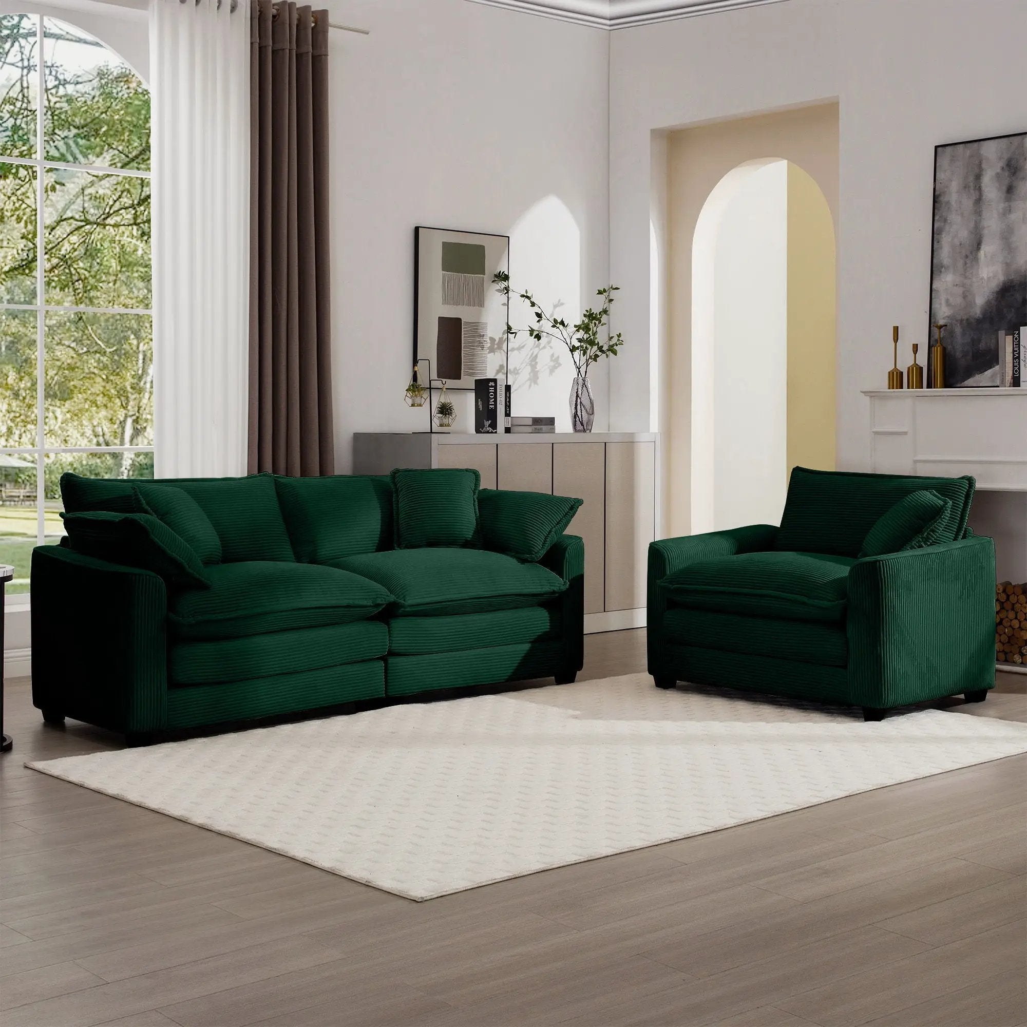 Elegant Oversized Sectional Sofa Set With Deep Seats And Flexible Layout by HouseOfZazla