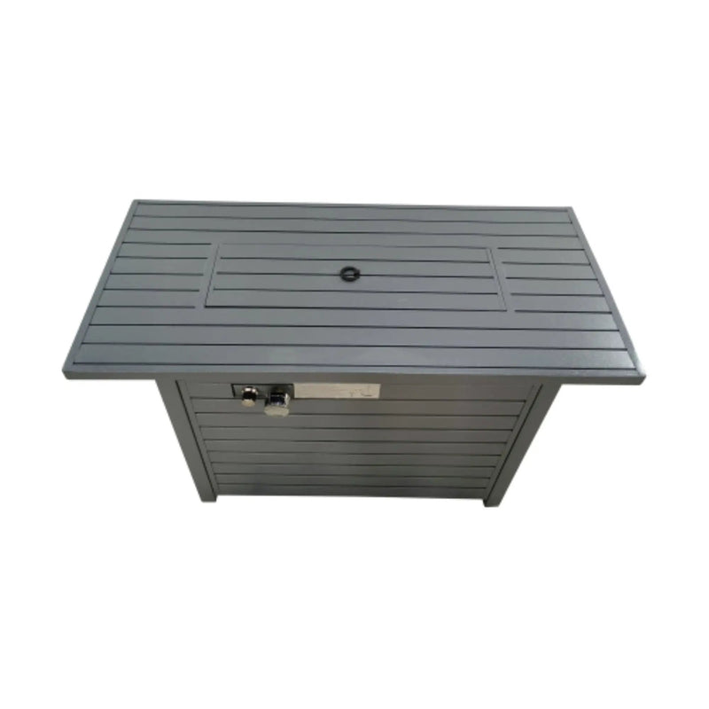 Propane Outdoor Fire Pit Table With Lid High-Quality Materials - Gray by Unique Piece Furniture