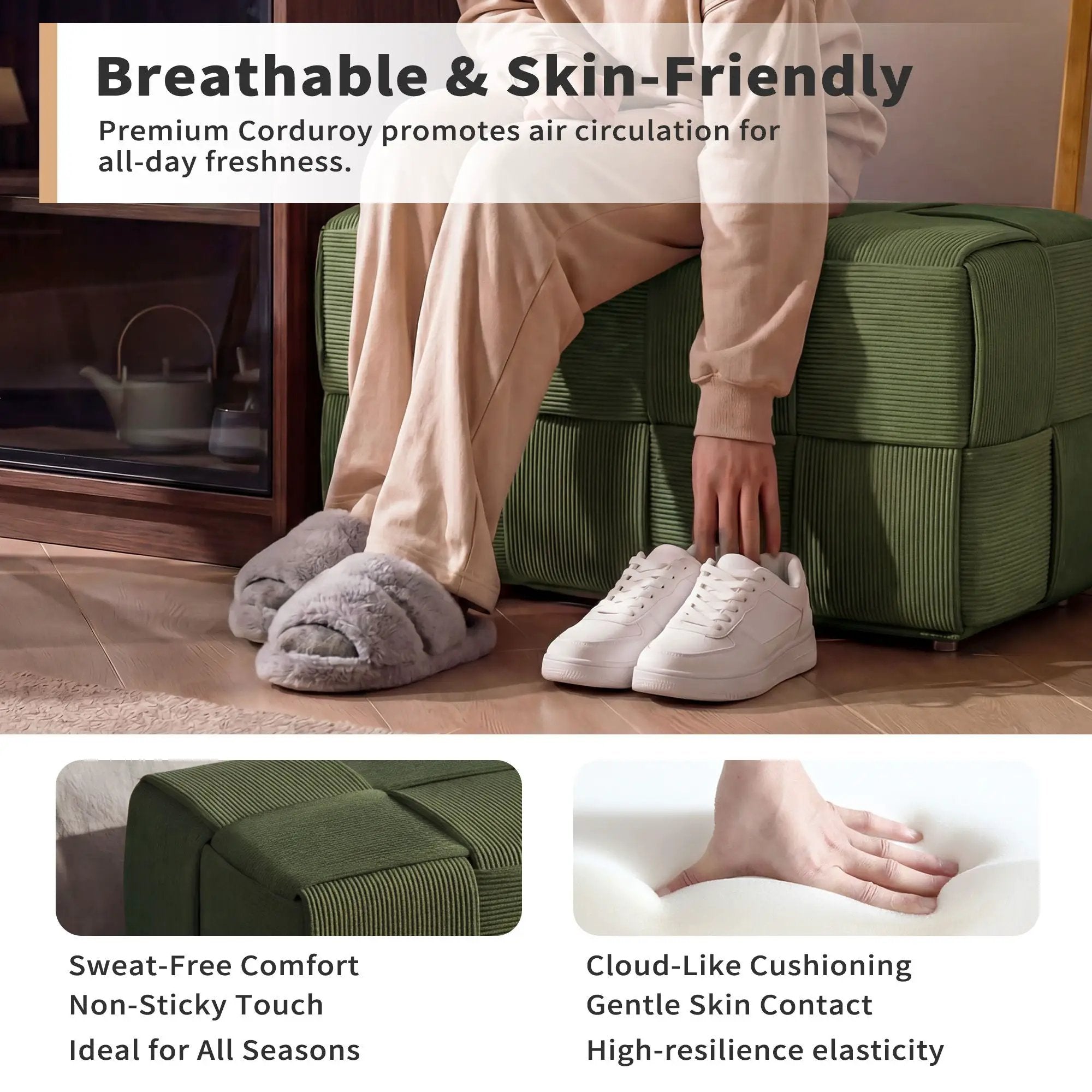Modern Ottoman Foot Rest With Woven Design by Unique Piece Furniture