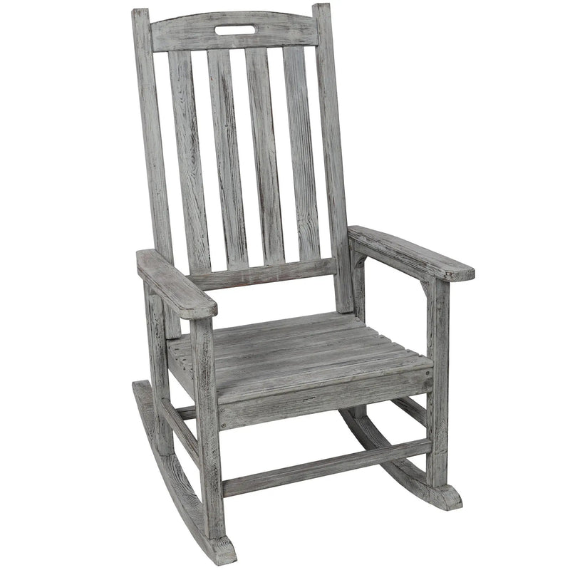 Oversized Porch Rocker Chair With Wide Seat And Tall Backrest by Unique Piece Furniture