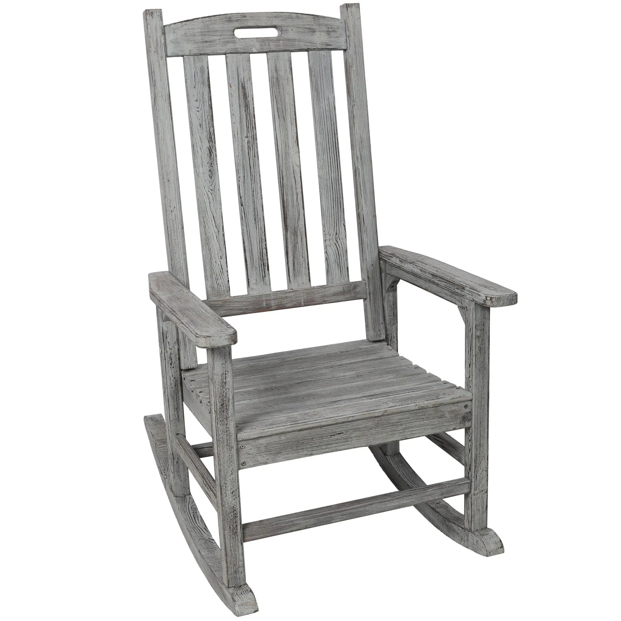 Oversized Porch Rocker Chair With Wide Seat And Tall Backrest by Unique Piece Furniture