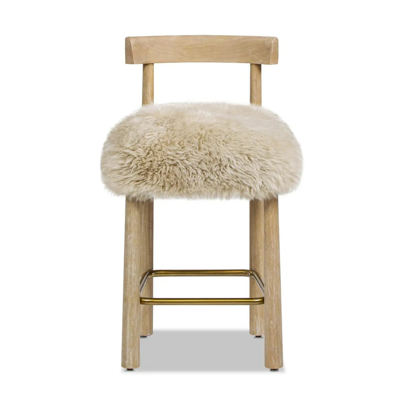 Arden 27.5 Genuine Fur Counter Height Bar Stool by HouseOfZazla