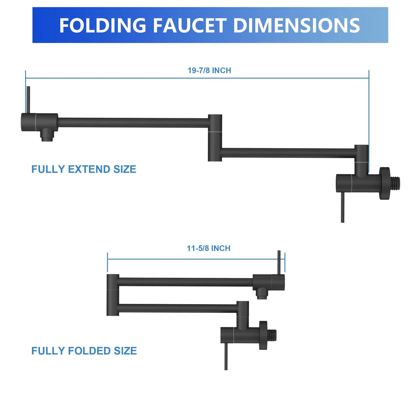 Modern Design Pot Filler Faucet Wall Mount Kitchen Sink, Folding Stretchable by HouseOfZazla