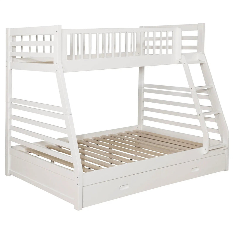Ashton 2-drawer Wood Twin Over Full Bunk Bed White by Unique Piece Furniture