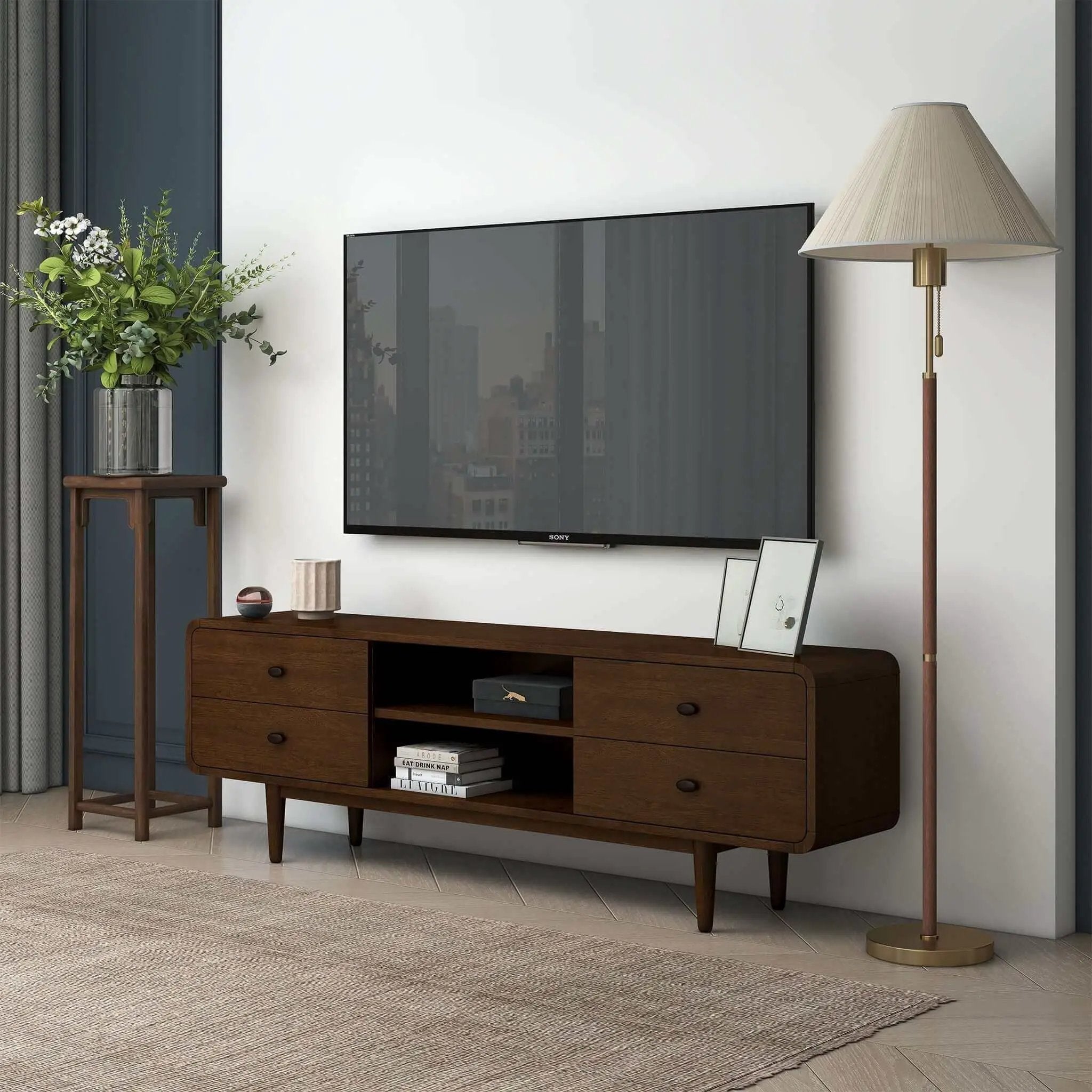 Alexa - TV Stand - Dark Brown / Wood by Unique Piece Furniture