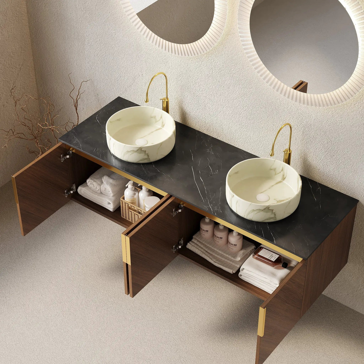 Arai 60" Bathroom Vanity & Sinks by HouseOfZazla