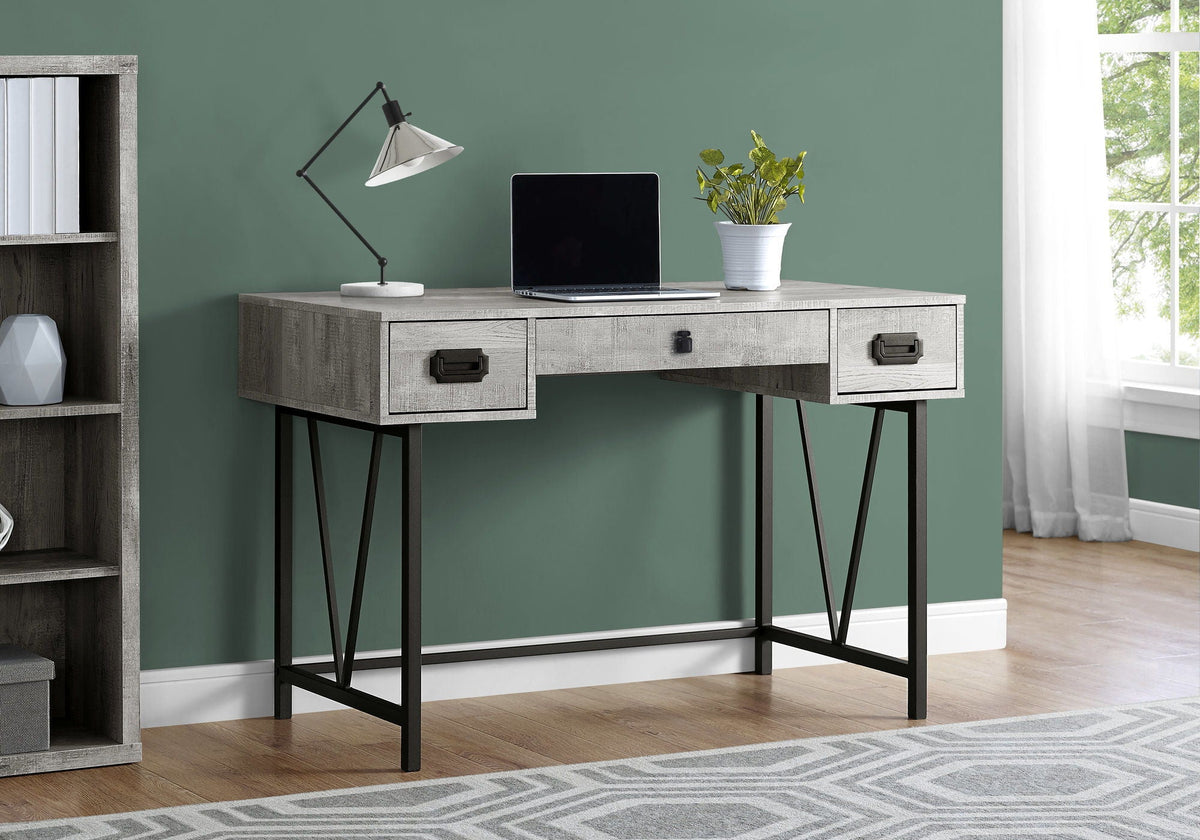 Transitional Computer Desk with Storage Drawers - Light Brown, Dark Gray, or Dark Brown, photo 11 of 12