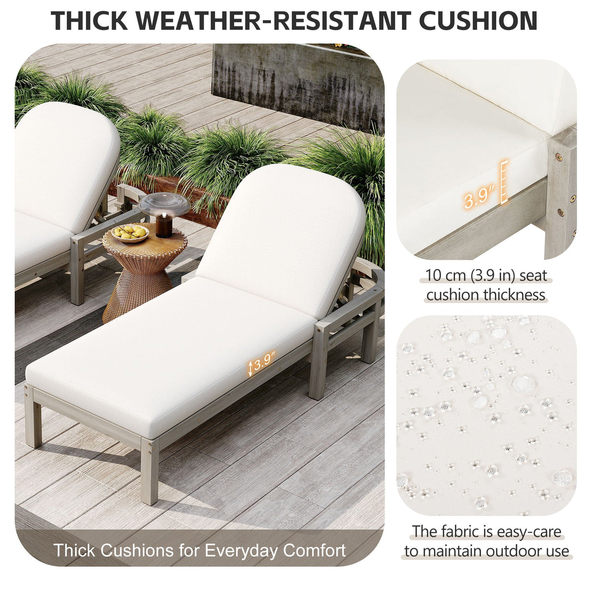 Outdoor Chaise Lounge With 5 Position Adjustable Backrest (Set of 2), photo 9 of 13