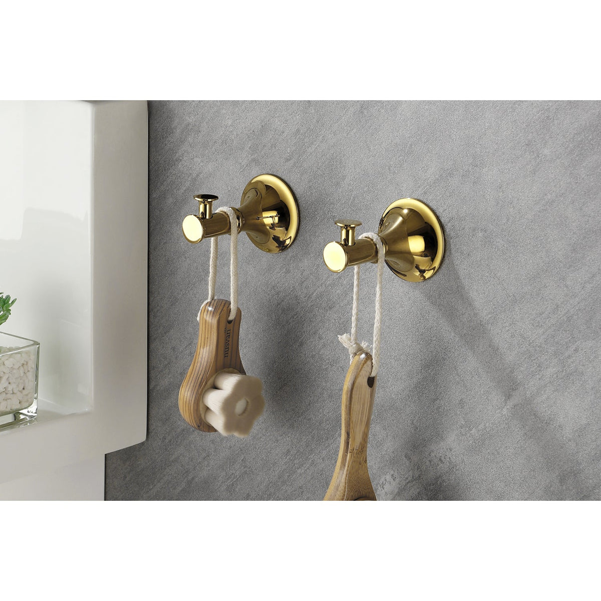 6 Piece Bathroom Accessories Set with Brass Construction - Gold, Matte Black, Brushed Gold, photo 5 of 10