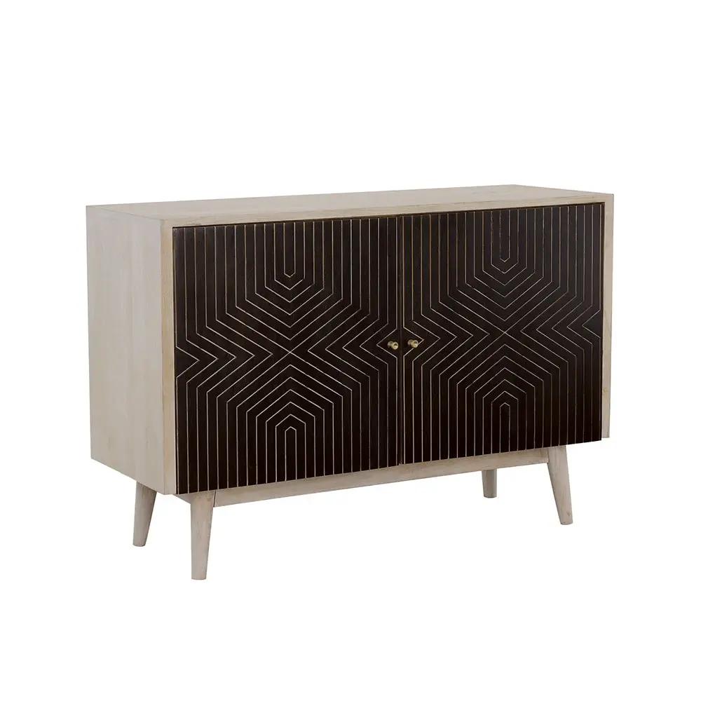 Ixora 2-door Wood Accent Cabinet White Washed and Black by Unique Piece Furniture