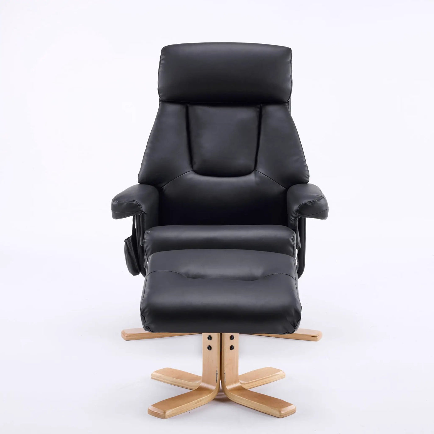 Upholstered Heated Massage 360° Swivel Accent Chair With Ottoman by HouseOfZazla