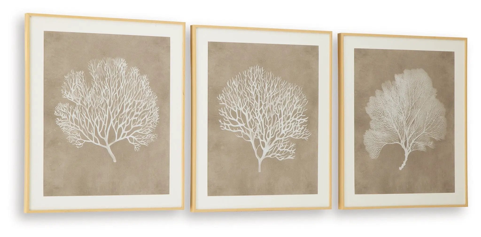 Hendridge - Wall Art Set (Set of 3) - Taupe / White by Unique Piece Furniture