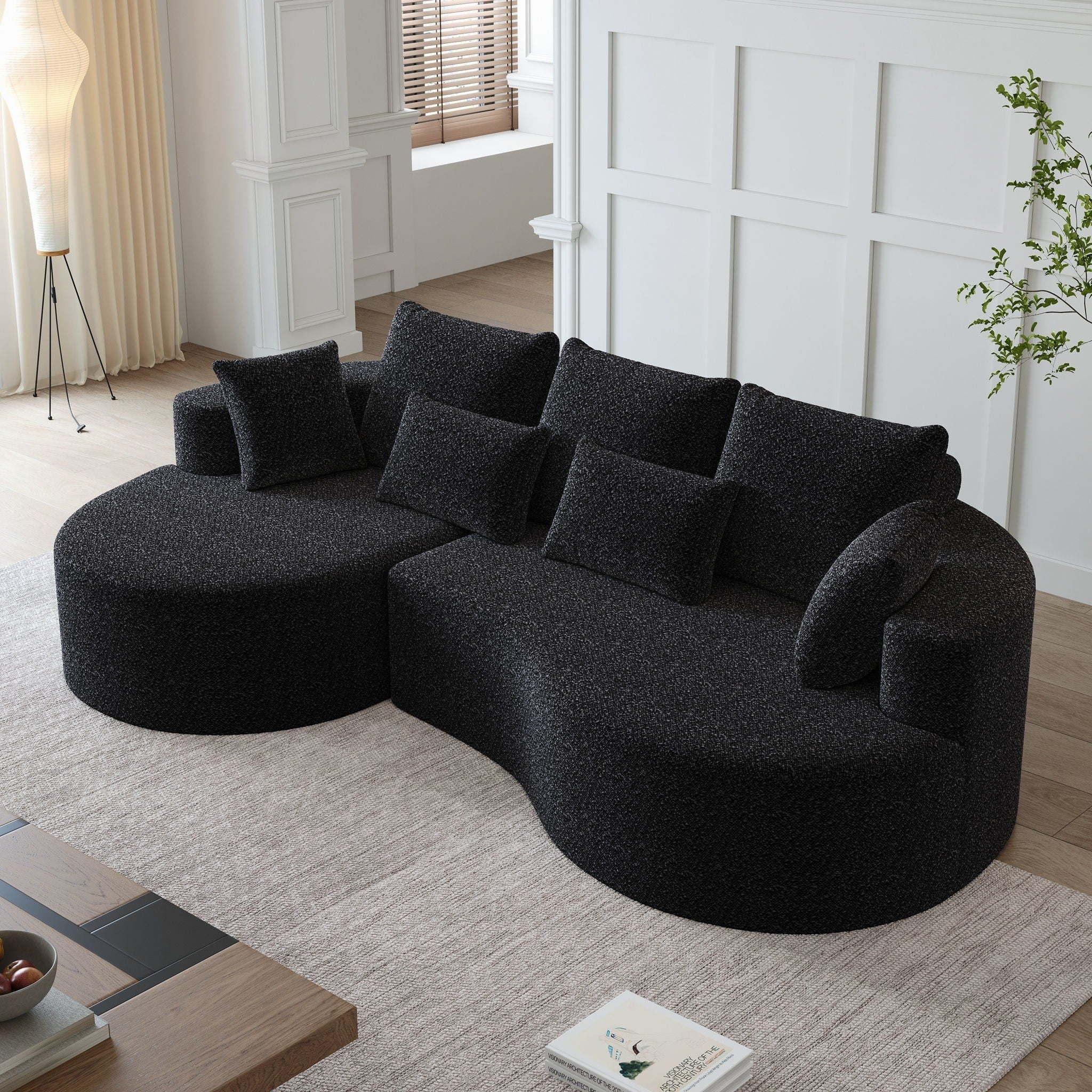 Curved Oversized Sectional Sofa With Extra Deep Seat by HouseOfZazla