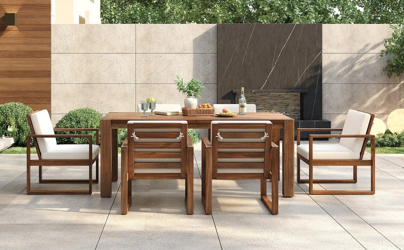 TREXM Patio Table and Chairs Set for 6 with Umbrella Hole by HouseOfZazla