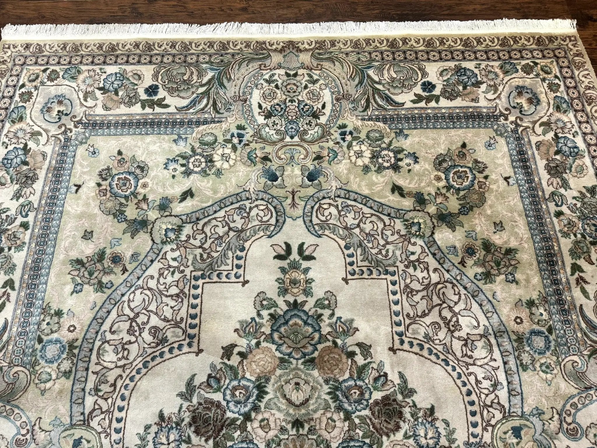 Pak Persian Rug 8 x 10.6, Elegant Oriental Carpet, Floral Medallion, Vintage Handmade Wool Rug, FIne 240 KPSI by Jewel Rugs