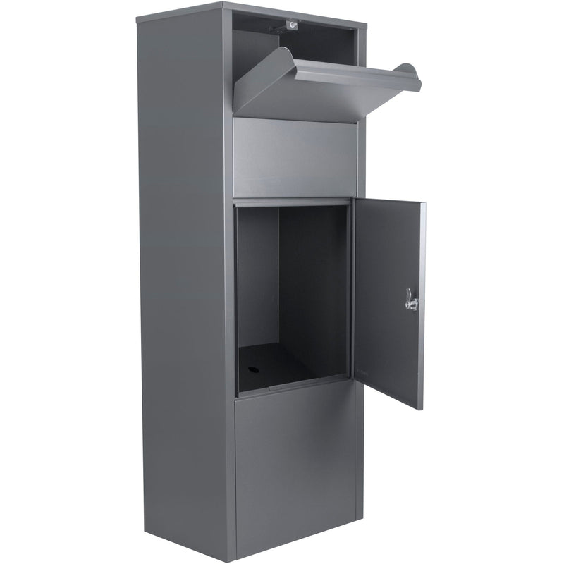 Steel Large Single Compartment Locking Parcel Drop Box With Keyed Access - Gray by HouseOfZazla
