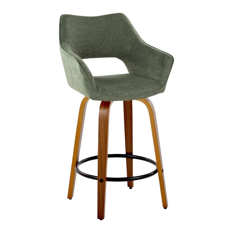 Mustang - Contemporary Fixed Height Counter Stool With Swivel With Round Footrest (Set of 2) by Unique Piece Furniture