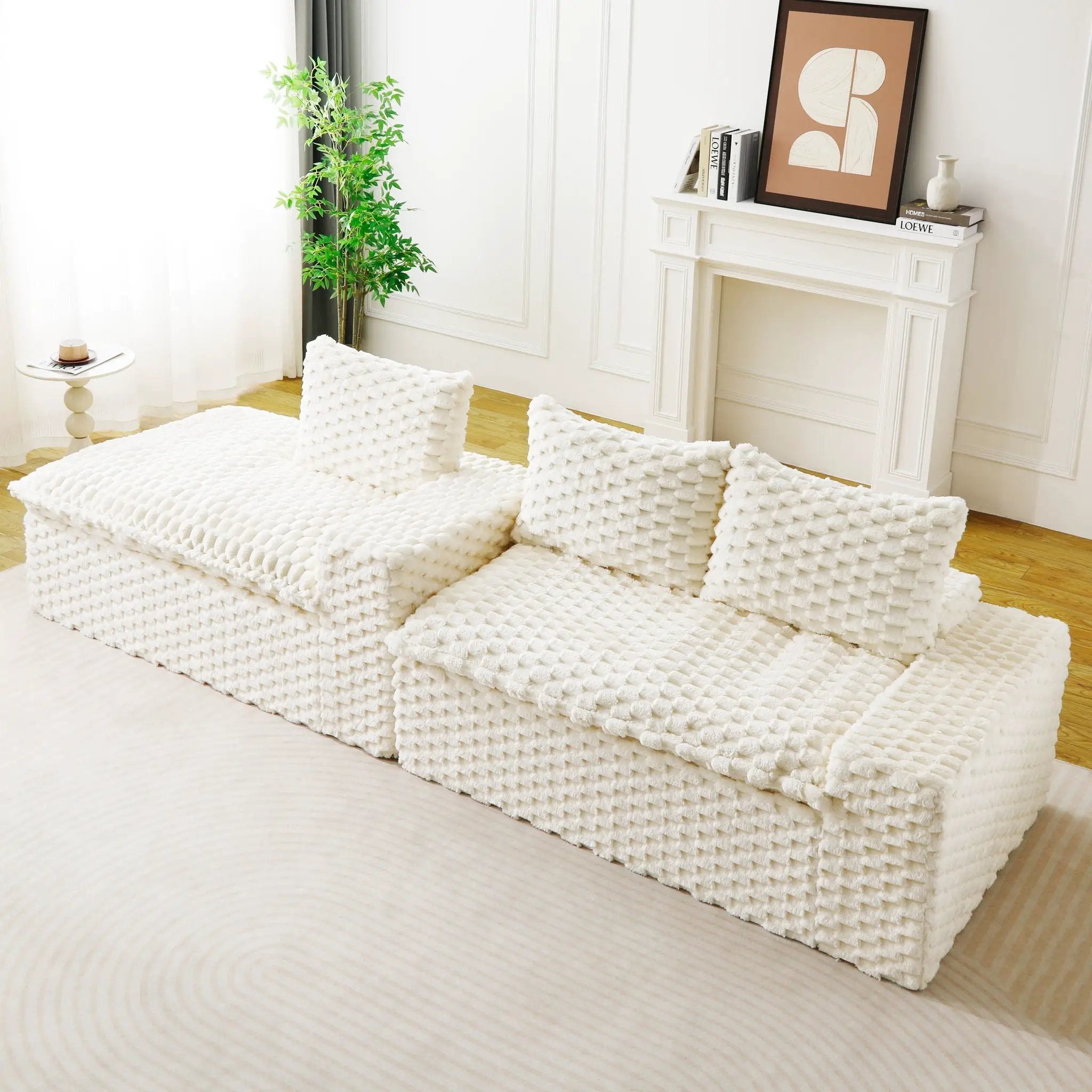 Modular Sofa, Convertible Twin Seat With Chaise Lounge by HouseOfZazla