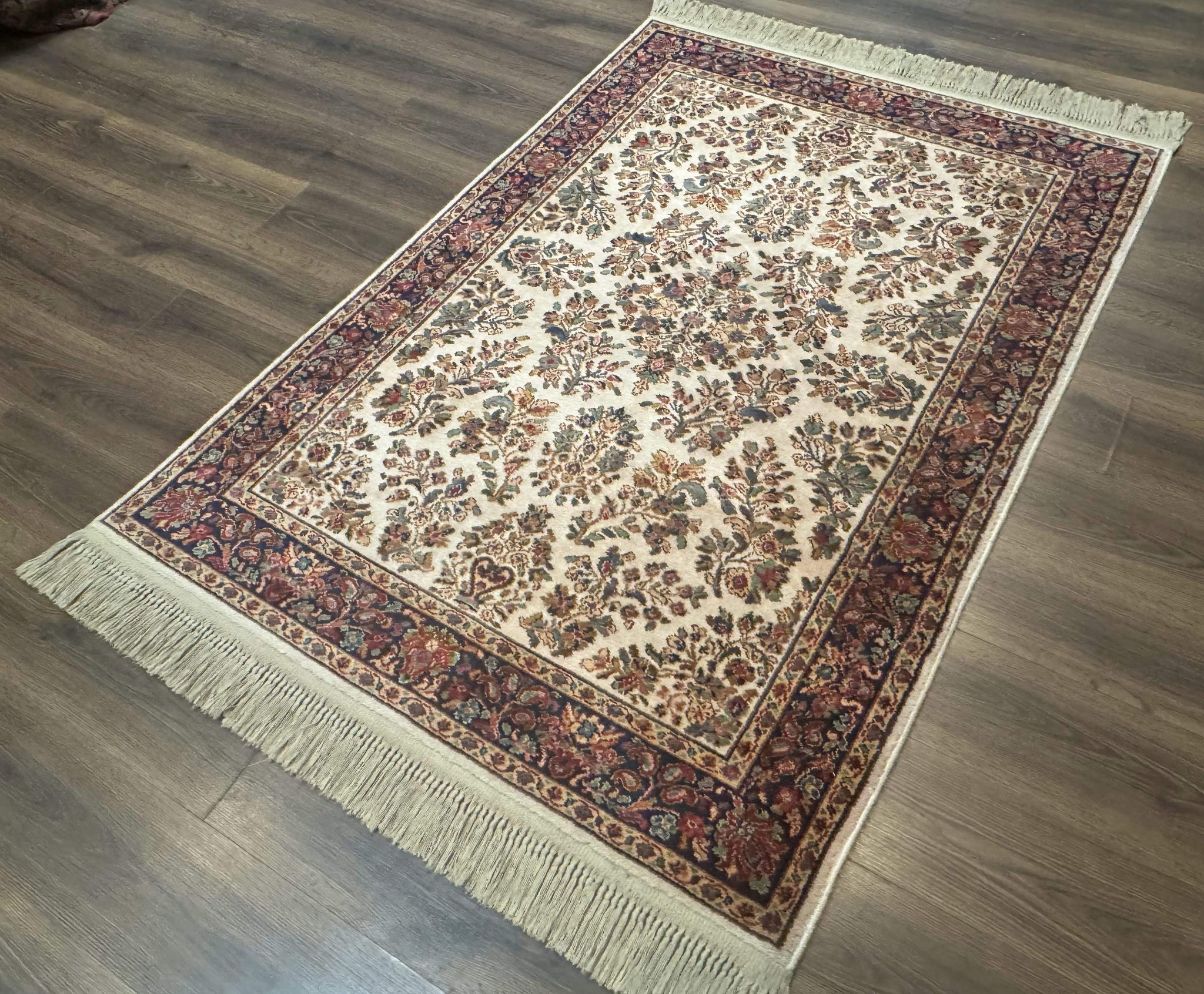 4x6 Karastan Rug Ivory Sarouk #760, Wool Vintage Original 700 Series by Jewel Rugs