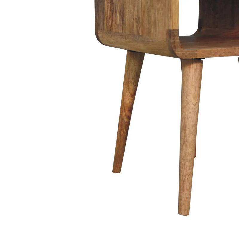 Solid Wood Mini Oak-ish Curve Lower Nightstand by HouseOfZazla